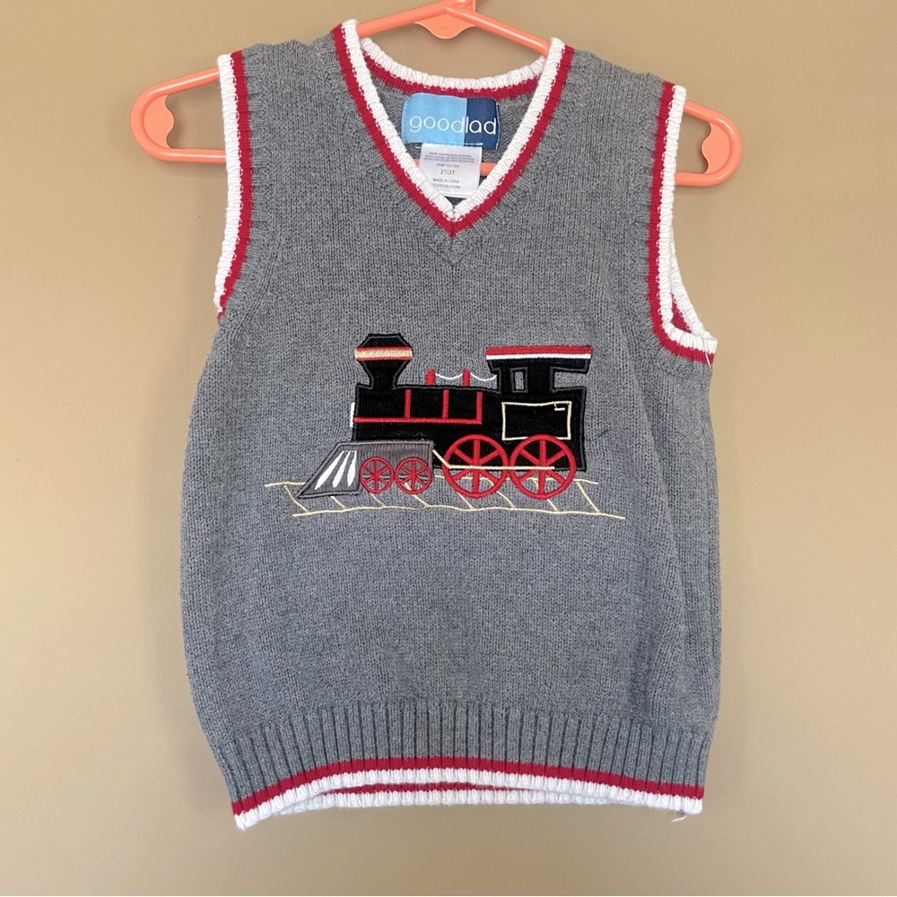 Good Lad Train Vest Gray Size 3t GUC